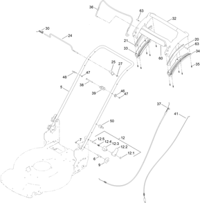 Handle Assembly Diagram and Parts List for 21773 411000000 - 412999999 Toro Lawn Mower