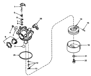Carburetor No. 632050 Diagram and Parts List for 20788 0000001 - 0999999 Toro Lawn Mower
