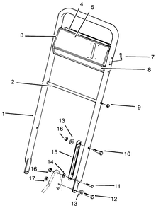 Handle Assembly Diagram and Parts List for 22043 4900001 - 4999999 Toro Lawn Mower