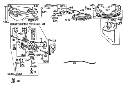 Briggs & Stratton Model 252707-0146-41 Diagram and Parts List for 57356 8000001 - 8999999 Toro Lawn Tractor