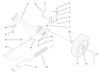 Deck Suspension Assembly Diagram and Parts List for 20913 890000001 - 899999999 Toro Lawn Mower