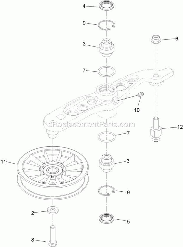 Pump Idler Assembly No. 116-1255 Diagram and Parts List for 74956 313000001-313999999 Toro Lawn Mower