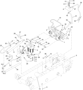 Hydraulic Pump Assembly Diagram and Parts List for 68138G 412896904 - 415399999 Toro Cement Mixer