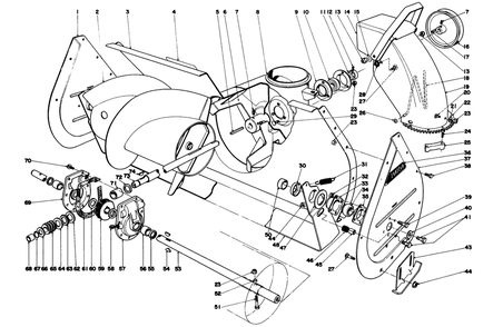 Auger Assembly Diagram and Parts List for 38090 4000001 - 4999999 Toro Snow Blower