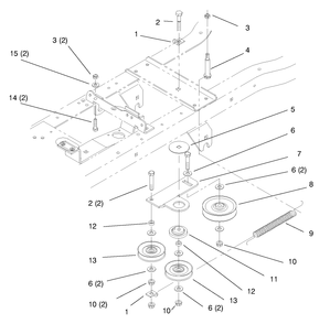 Hydro Drive Components Diagram and Parts List for 72104 8900001 - 8900599 Toro Lawn Tractor