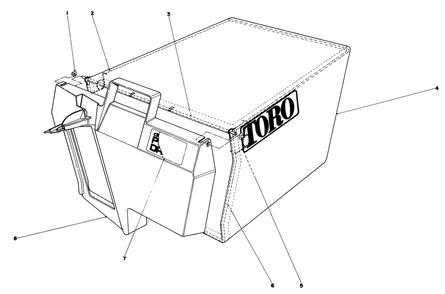 Grass Bag Assembly No. 11-0189 Diagram and Parts List for 20747C 6000001 - 6999999 Toro Lawn Mower