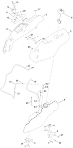 Fuel Pod Assembly Diagram and Parts List for 75756 400000000 - 412799999 Toro Lawn Tractor