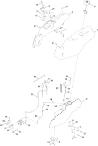 Body Styling And Fuel Pod Assembly Diagram and Parts List for 75743 409330000 - 410199999 Toro Lawn Tractor