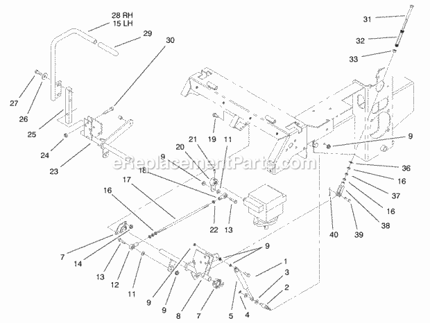 Motion Control System Assembly Diagram and Parts List for 74175 200000001-200999999 Toro Lawn Mower