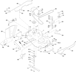 42in Deck And Decal Assembly Diagram and Parts List for 74683 412270000 - 999999999 Toro Lawn Tractor
