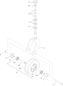 Rear Caster Wheel Assembly Diagram and Parts List for 74096 403247447-999999999 Toro Lawn Tractor