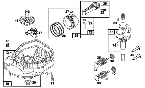 Engine Briggs & Stratton Model 12a802-0611-01 Diagram and Parts List for 20802BC 5900001 - 5999999 Toro Lawn Mower