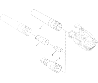 Cordless Axial Blower Assembly Diagram and Parts List for 51134T 322000001-322999999 Toro Leaf Blower / Vacuum