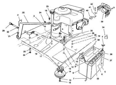 Engine Assembly Diagram and Parts List for 70060 6900001 - 6999999 Toro Lawn Tractor