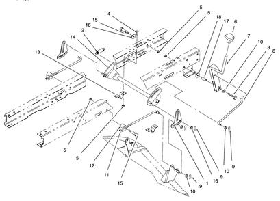 Height Of Cut Assembly Diagram and Parts List for 71201 6900001 - 6999999 Toro Lawn Tractor