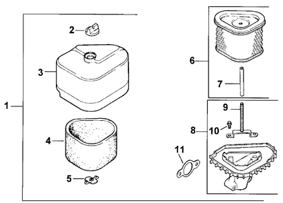 Air Cleaner-Engine Kohler Model No. C15s Spec 41561 Diagram and Parts List for 30187 795001 - 799999 Toro Lawn Tractor Accessories
