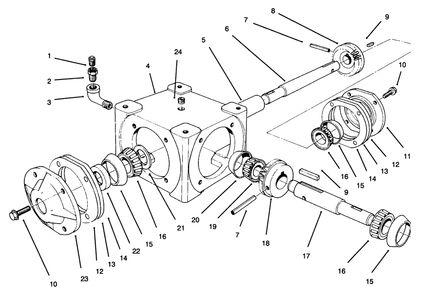 Gear Box Assembly Diagram and Parts List for 30761 690001 - 699999 Toro Snow Blower