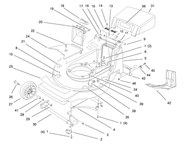 Housing Assembly Diagram and Parts List for 20809 7900001 - 7999999 Toro Lawn Mower