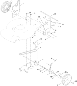 Rear Wheel And Height-Of-Cut Assembly Diagram and Parts List for 21466T 411873608 - 999999999 Toro Lawn Mower