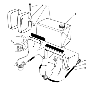 Gas Tank Assembly Diagram and Parts List for 22700B 39000001 - 39999999 Toro Lawn Mower