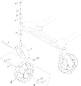 Caster Wheel Assembly Diagram and Parts List for 76608 400000000 - 417419999 Toro Lawn Tractor