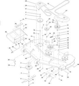Deck Assembly Diagram and Parts List for 44460 410270000-999999999 Toro Lawn Mower