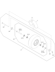 Caster And Wheel Assembly Diagram and Parts List for 18752 400000000 - 414889586 Toro Lawn Tractor