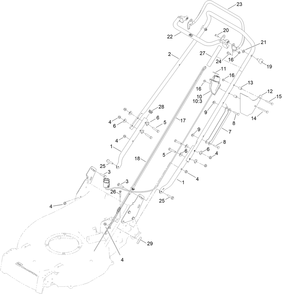 Handle Assembly Diagram and Parts List for 22276 400000000 - 999999999 Toro Lawn Mower