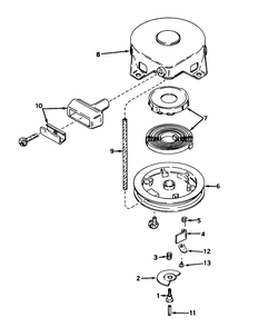 Rewind Starter No. 590473 (5 And 7 H.P. Snowthrower Model Nos. 31625 And 31677) Diagram and Parts List for 31625 6000001 - 6999999 Toro Snow Blower