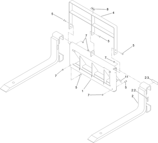 Adjustable Fork Assembly Diagram and Parts List for 22341 404797000 - 999999999 Toro Lawn Tractor Accessories