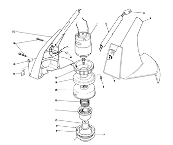 Motor Housing Assembly Diagram and Parts List for 51555 9000001 - 9999999 Toro Trimmer