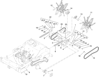 Tine Assembly Diagram and Parts List for 29516 413000000 - 999999999 Toro Aerator