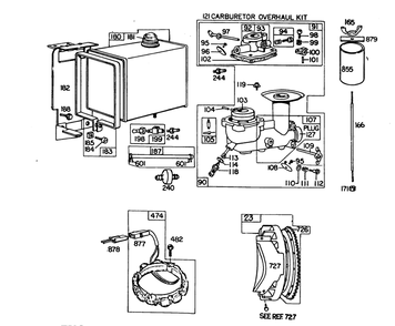 Engine Model No. 252416 Type 0190-01 (Model 38095) Diagram and Parts List for 38155 1000001 - 1999999 Toro Snow Blower