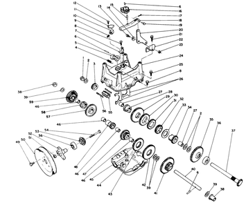 Transmission Assembly No. 66-8030 Diagram and Parts List for 38570 3900001 - 3999999 Toro Snow Blower