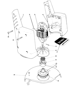 Motor And Housing Assembly Diagram and Parts List for 51200 1000001 - 1999999 Toro Trimmer