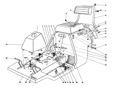 Body And Seat Assembly Diagram and Parts List for 56033 5000001 - 5999999 Toro Lawn Tractor