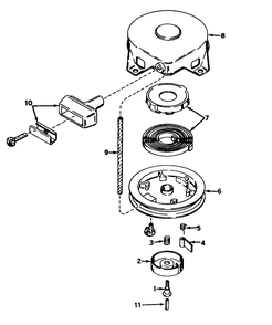 Rewind Starters No. 590420 Diagram and Parts List for 23100 7000001 - 7999999 Toro Lawn Mower