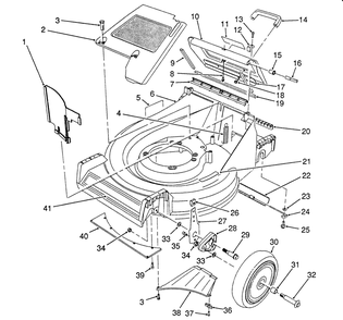 Housing Assembly Diagram and Parts List for 26680WG 0000001 - 0999999 Toro Lawn Mower