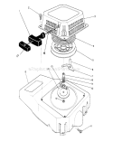 Recoil Assembly Diagram and Parts List for 26620BF 1000001-1999999 - 1991 Toro Lawn Mower