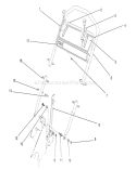 Handle Assembly Diagram and Parts List for 26620BF 1000001-1999999 - 1991 Toro Lawn Mower