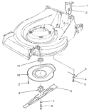 Blade Assembly Diagram and Parts List for 26620B 2000001-2999999 - 1992 Toro Lawn Mower