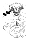 Recoil Assembly Diagram and Parts List for 26624 0000001-0001101 - 1990 Toro Lawn Mower