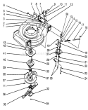 Blade Brake Clutch Assembly Diagram and Parts List for 26631B 4900001-4999999 - 1994 Toro Lawn Mower