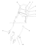 Handle Assembly Diagram and Parts List for 26633B 6900001-6999999 - 1996 Toro Lawn Mower