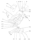 Deck Assembly Diagram and Parts List for 26633B 6900001-6999999 - 1996 Toro Lawn Mower