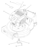 Engine and Belt Guide Assembly Diagram and Parts List for 26634 210000001-210999999 - 2001 Toro Lawn Mower
