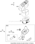Air Cleaner Assembly Diagram and Parts List for 26634 280000001-280999999 - 2008 Toro Lawn Mower