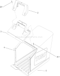 Bag Assembly Diagram and Parts List for 26634 280000001-280999999 - 2008 Toro Lawn Mower