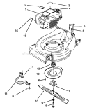 Engine Assembly Diagram and Parts List for 26635BG 3900001-3999999 - 1993 Toro Lawn Mower