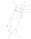Handle Assembly Diagram and Parts List for 26638 8900001-8999999 - 1998 Toro Lawn Mower